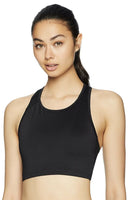 Starter Women's Medium Impact Longline Sports Bra with Cups, Black, Size X-Large