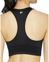 Starter Women's Medium Impact Longline Sports Bra with Cups, Black, Size X-Large