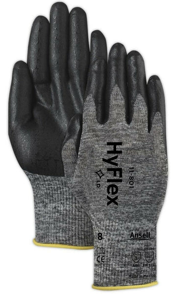 Ansell HyFlex 11801 Gray Nitrile Coated Glove Size 10, 12 Pair